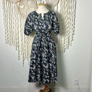 Banana Republic NWT Black Floral Poplin Mini Dress Size 0